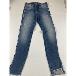 Mavi Jeans Womens 27x32 Blue Faded Adrianna Mid-Rise Super Skinny Peace Symbol